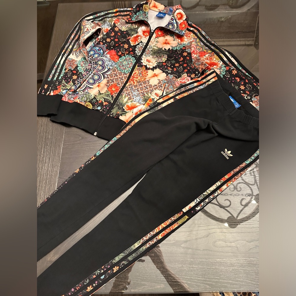ADIDAS X FARM RIO collab track jacket and leggings set